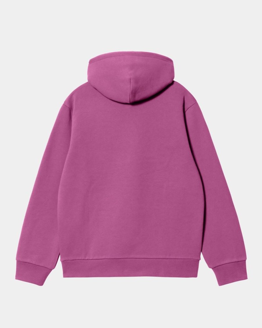 Maend Carhartt WIP | Carhartt Sweatshirt Med Haette | Magenta / Sort