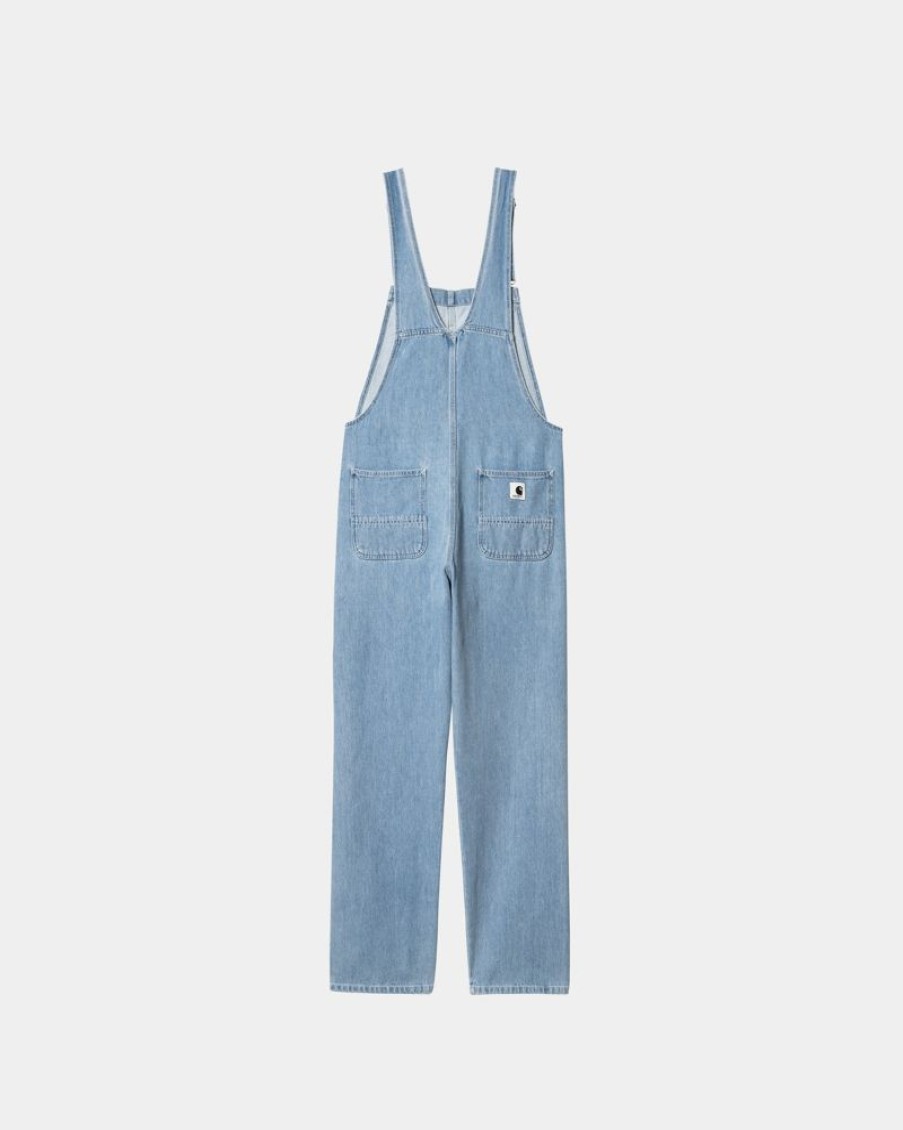 Kvinder Carhartt WIP | Damesmaek Overall Lige - Denim | Bla (Sten Bleget)