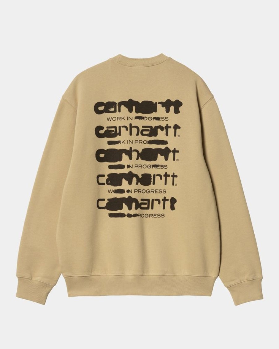 Maend Carhartt WIP | Ink Bleed Sweatshirt | Sable / Tobak (Stenvasket)