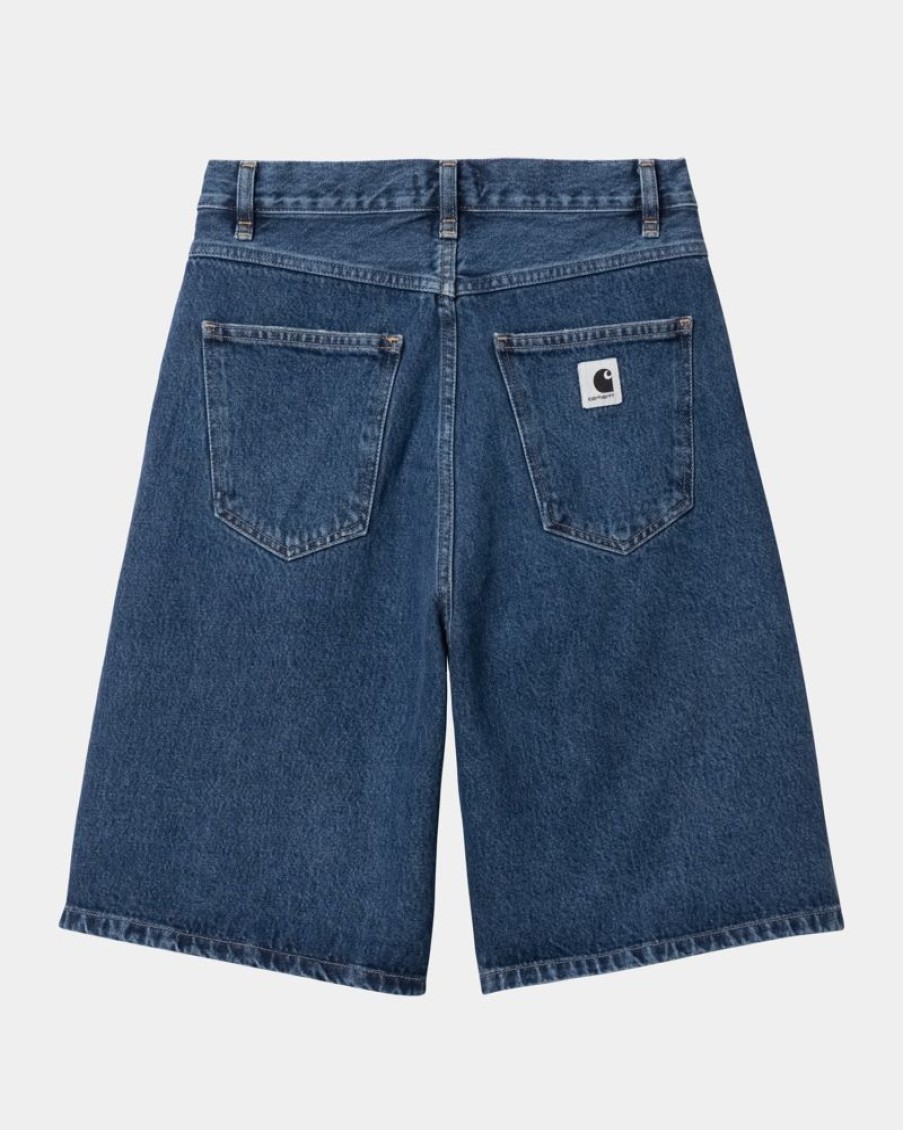 Kvinder Carhartt WIP | Brandon Shorts Til Kvinder | Bla (Stenvasket)