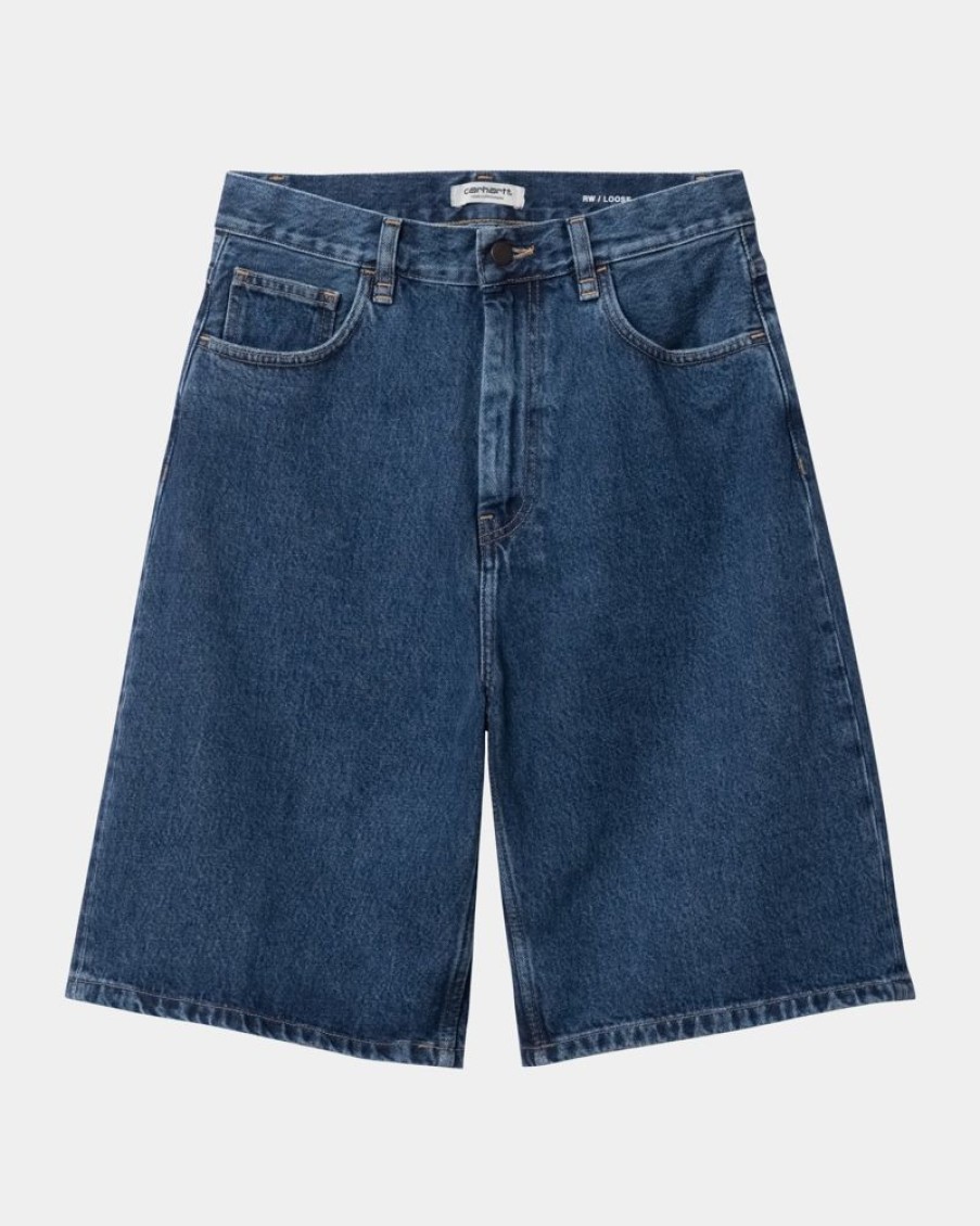 Kvinder Carhartt WIP | Brandon Shorts Til Kvinder | Bla (Stenvasket)