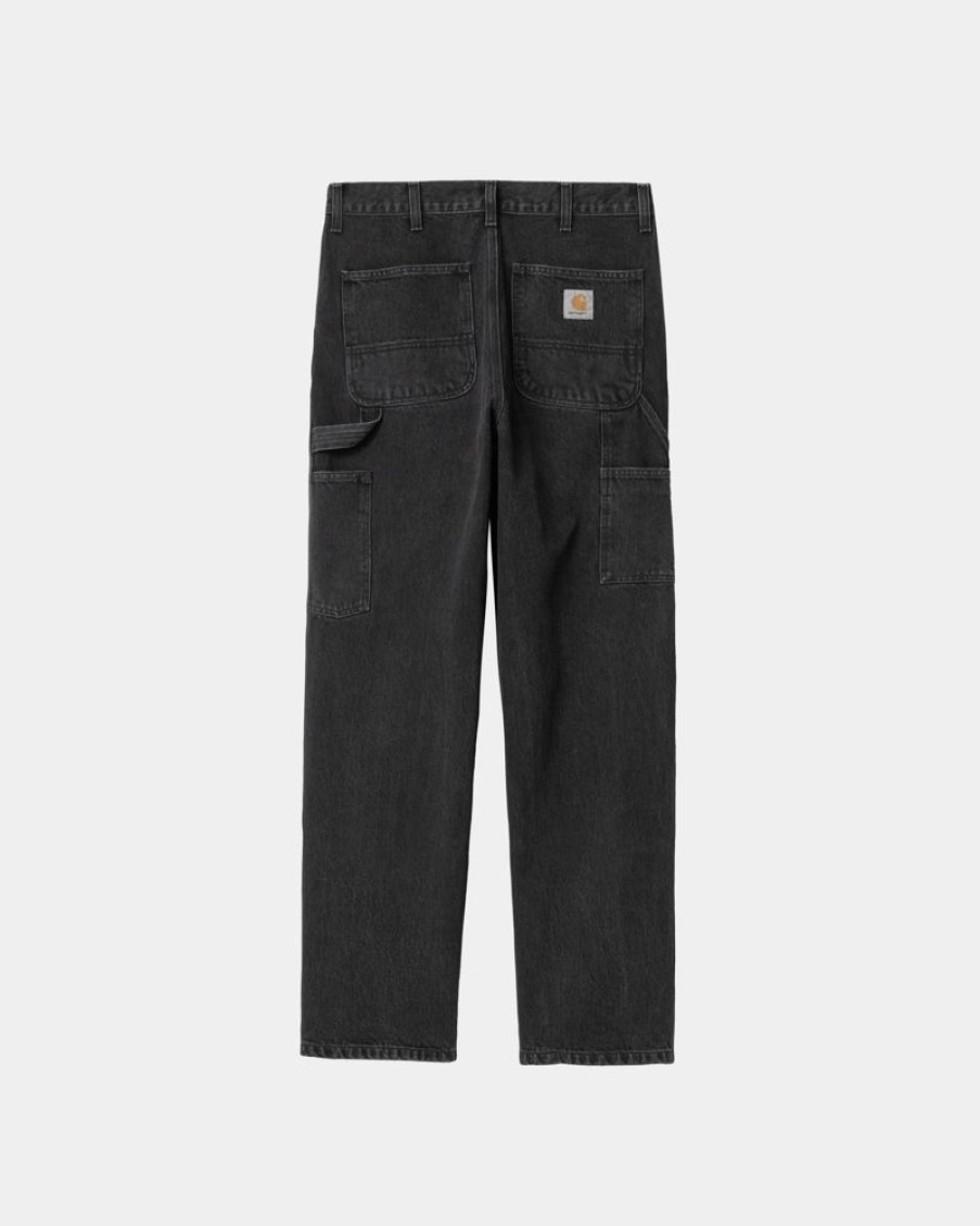 Maend Carhartt WIP | Dobbelt Knaebukser - Denim | Sort (Stenvasket)