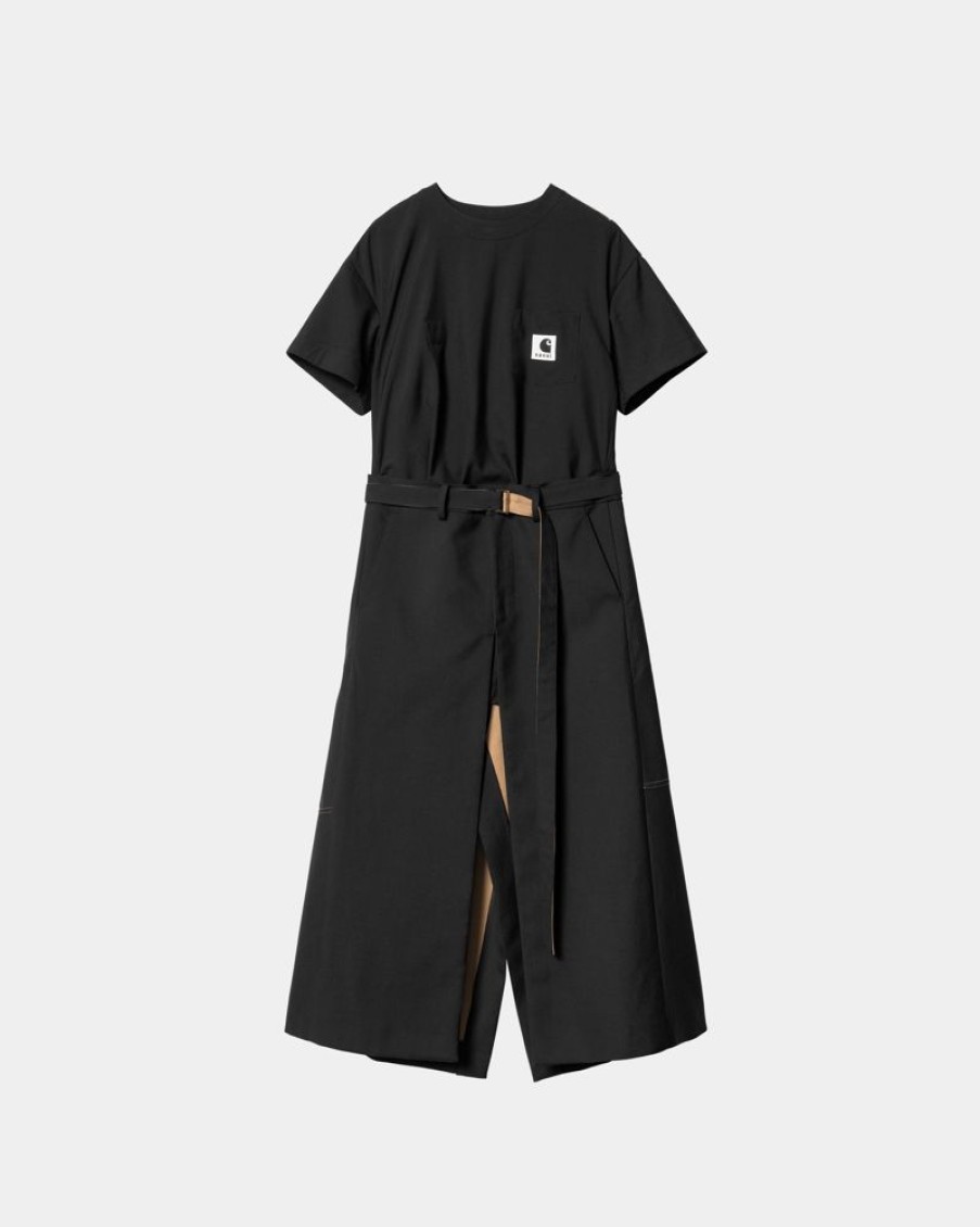 Kvinder Carhartt WIP | Sacai X Carhartt Wip Suiting Bonding Dress | Sort