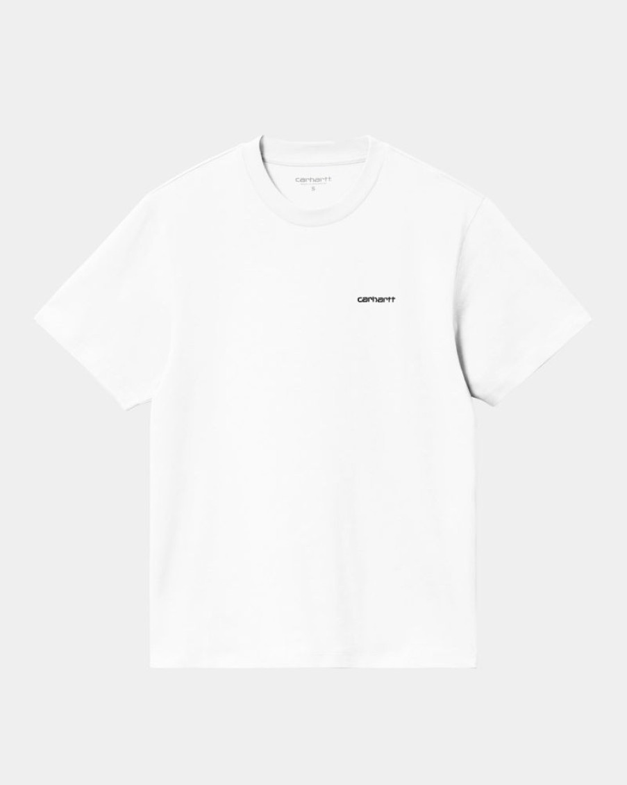 Kvinder Carhartt WIP | T-Shirt Med Tekstbroderi Til Kvinder | Hvid