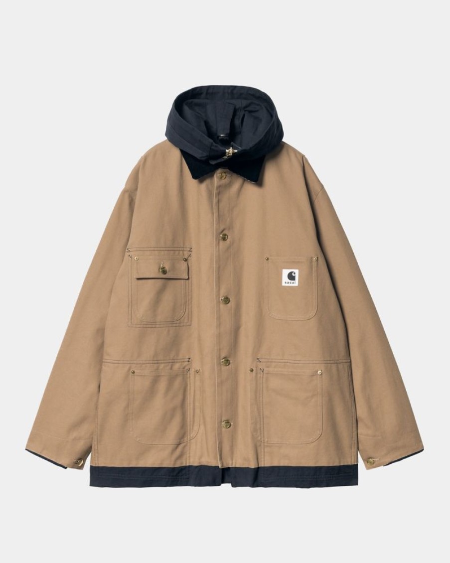 Maend Carhartt WIP | Sacai X Carhartt Wip Vendbar Andefrakke | Beige / Navy