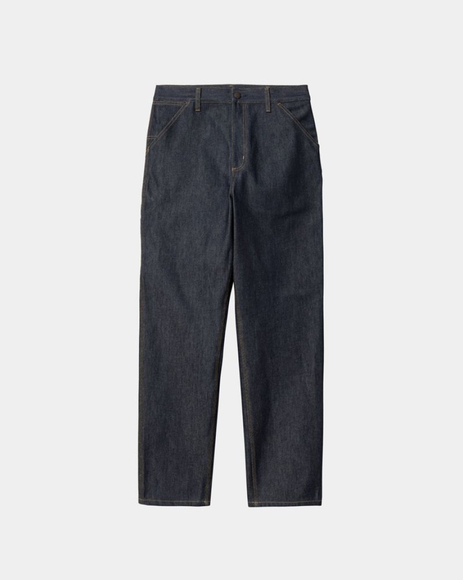 Maend Carhartt WIP | Single Knee Pant - Denim | Bla (Stiv)