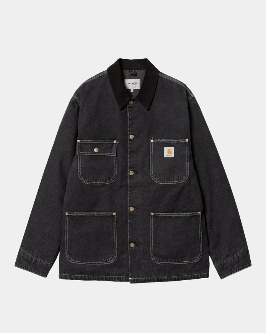 Maend Carhartt WIP | Og Chore Coat (Vinter) - Denim | Sort (Stenvasket)