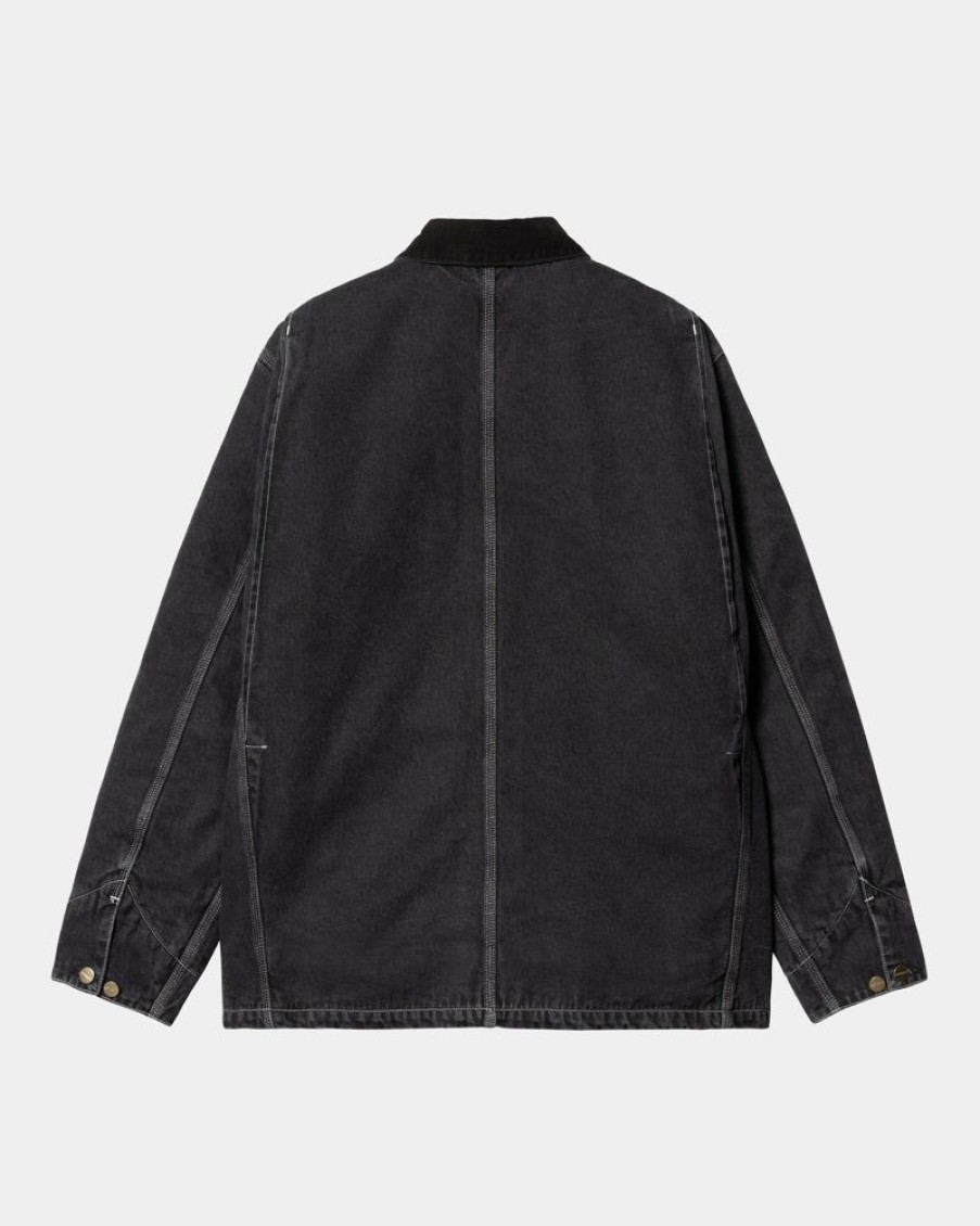 Maend Carhartt WIP | Og Chore Coat (Vinter) - Denim | Sort (Stenvasket)