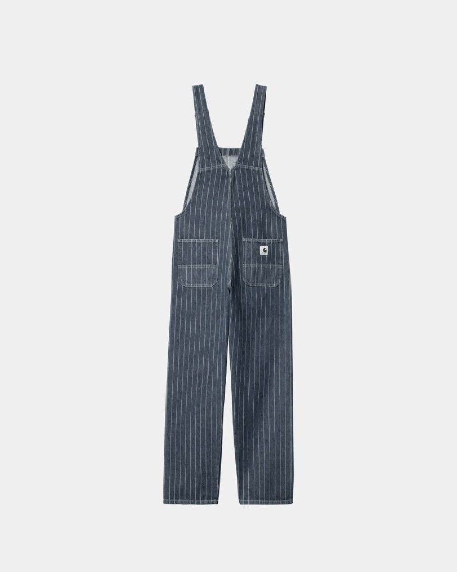 Kvinder Carhartt WIP | Orlean Stripe Hagesmaek Til Kvinder Lige | Bla/Hvid (Stenvasket)