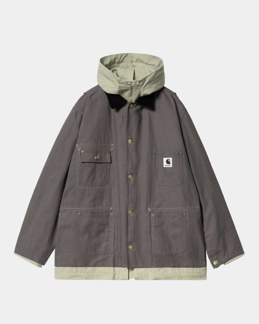 Maend Carhartt WIP | Sacai X Carhartt Wip Vendbar Andefrakke | Gra/Lysegron