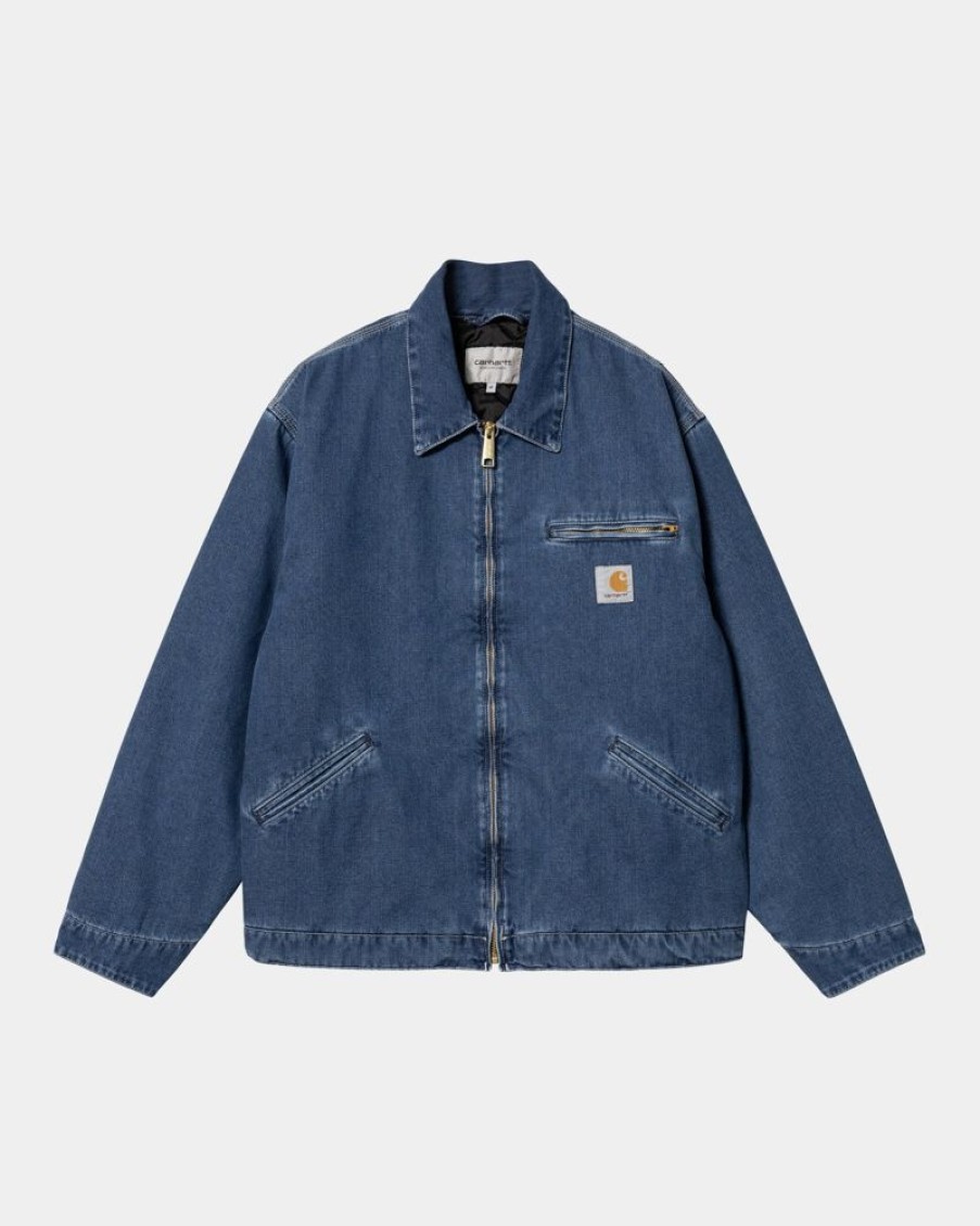 Maend Carhartt WIP | Og Detroit Jakke (Forar) | Bla (Stenvasket)