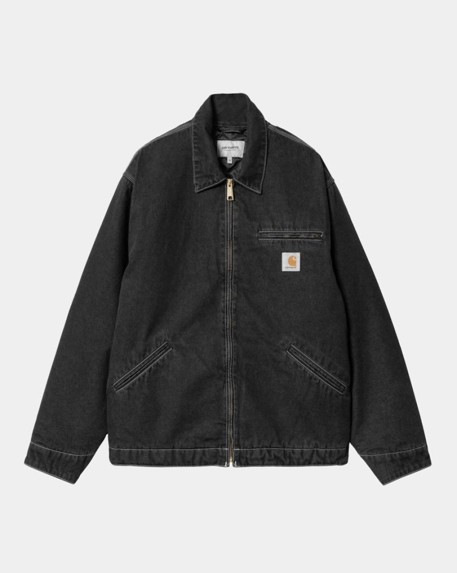 Maend Carhartt WIP | Og Detroit Jakke (Forar) | Sort (Stenvasket)