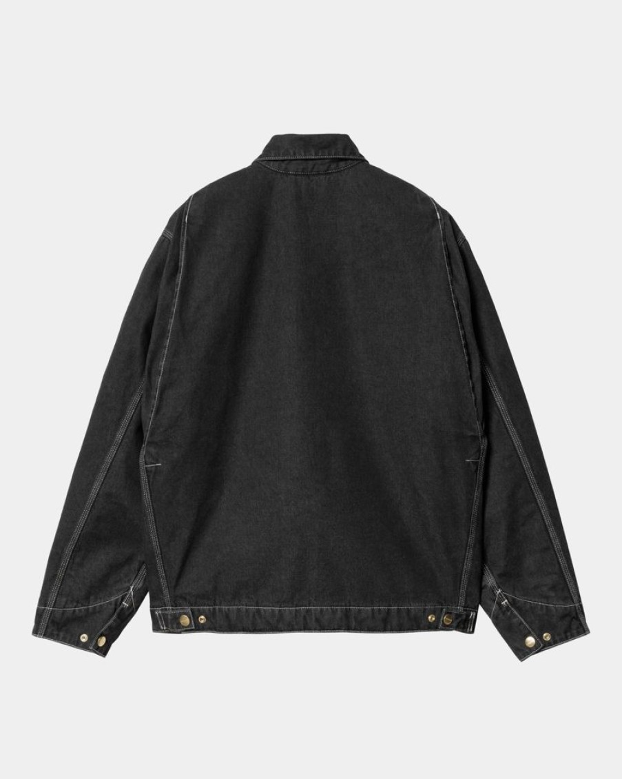 Maend Carhartt WIP | Og Detroit Jakke (Forar) | Sort (Stenvasket)