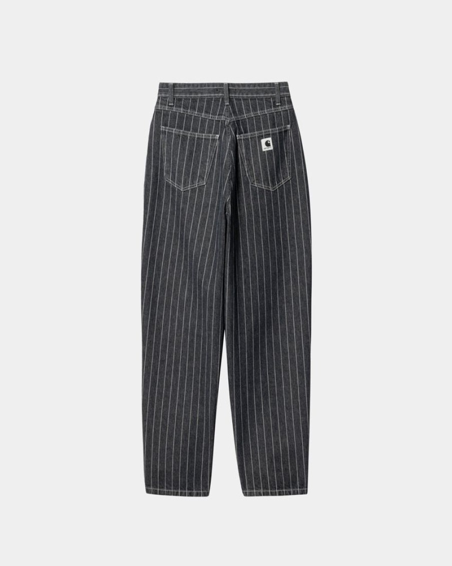 Kvinder Carhartt WIP | Orlean Stripe Bukser Til Kvinder | Sort/Hvid (Stenvasket)