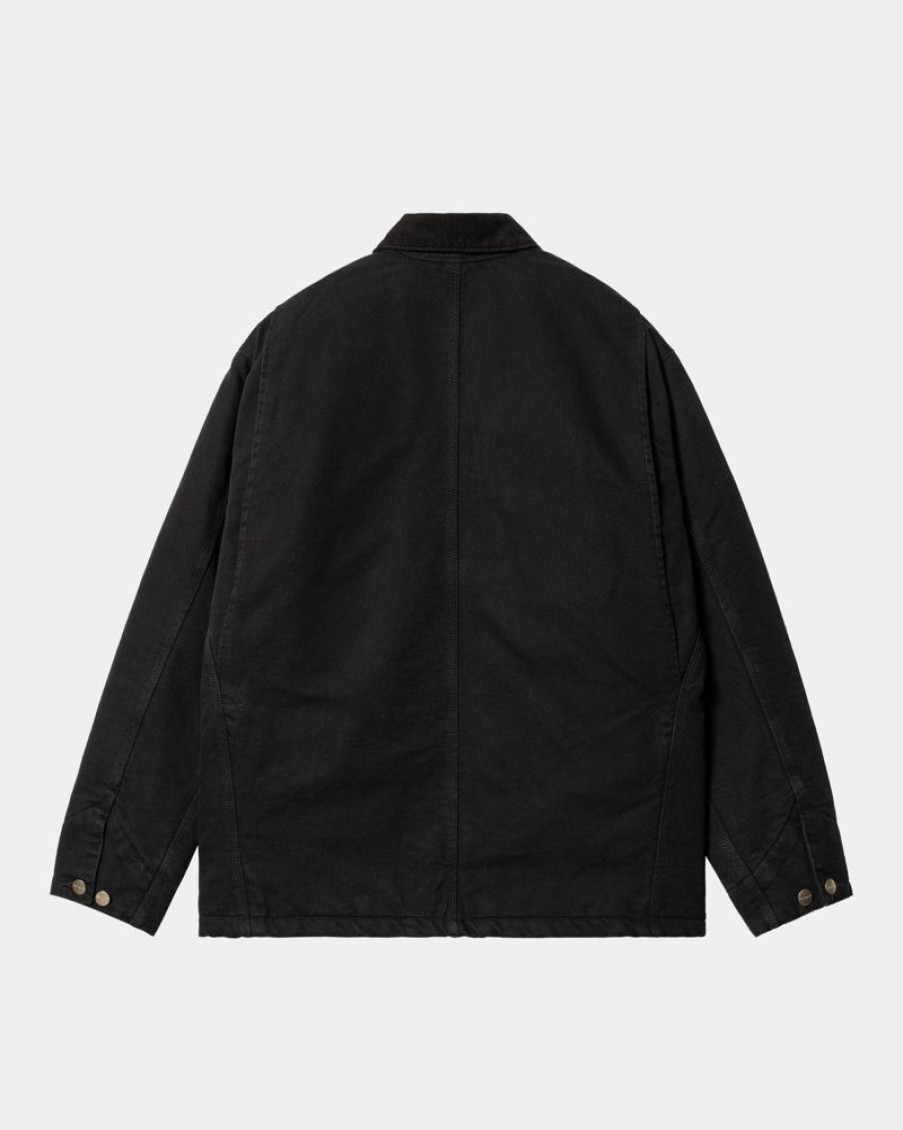 Maend Carhartt WIP | Og Chore Coat (Vinter) | Sort (Aeldet Laerred)