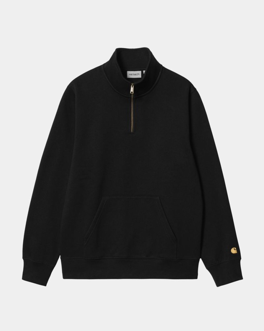 Maend Carhartt WIP | Chase Neck Zip Sweatshirt | Sort