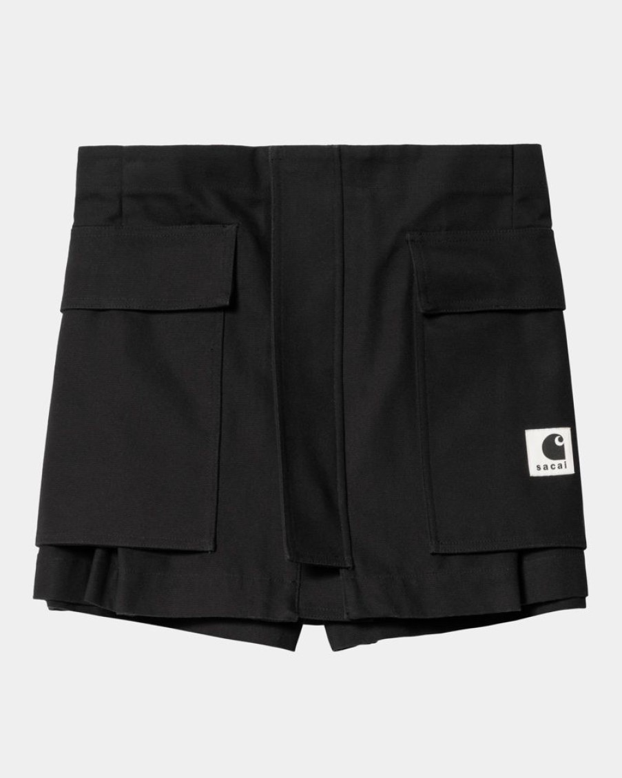 Kvinder Carhartt WIP | Sacai X Carhartt Wip Andeshorts Til Kvinder | Sort