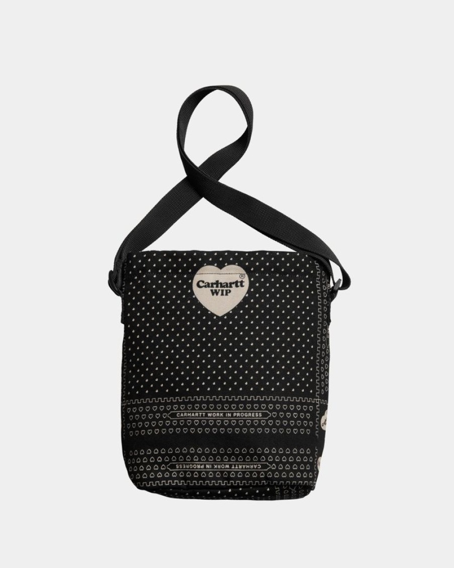 Maend Carhartt WIP | Heart Bandana Skuldertaske | Sort