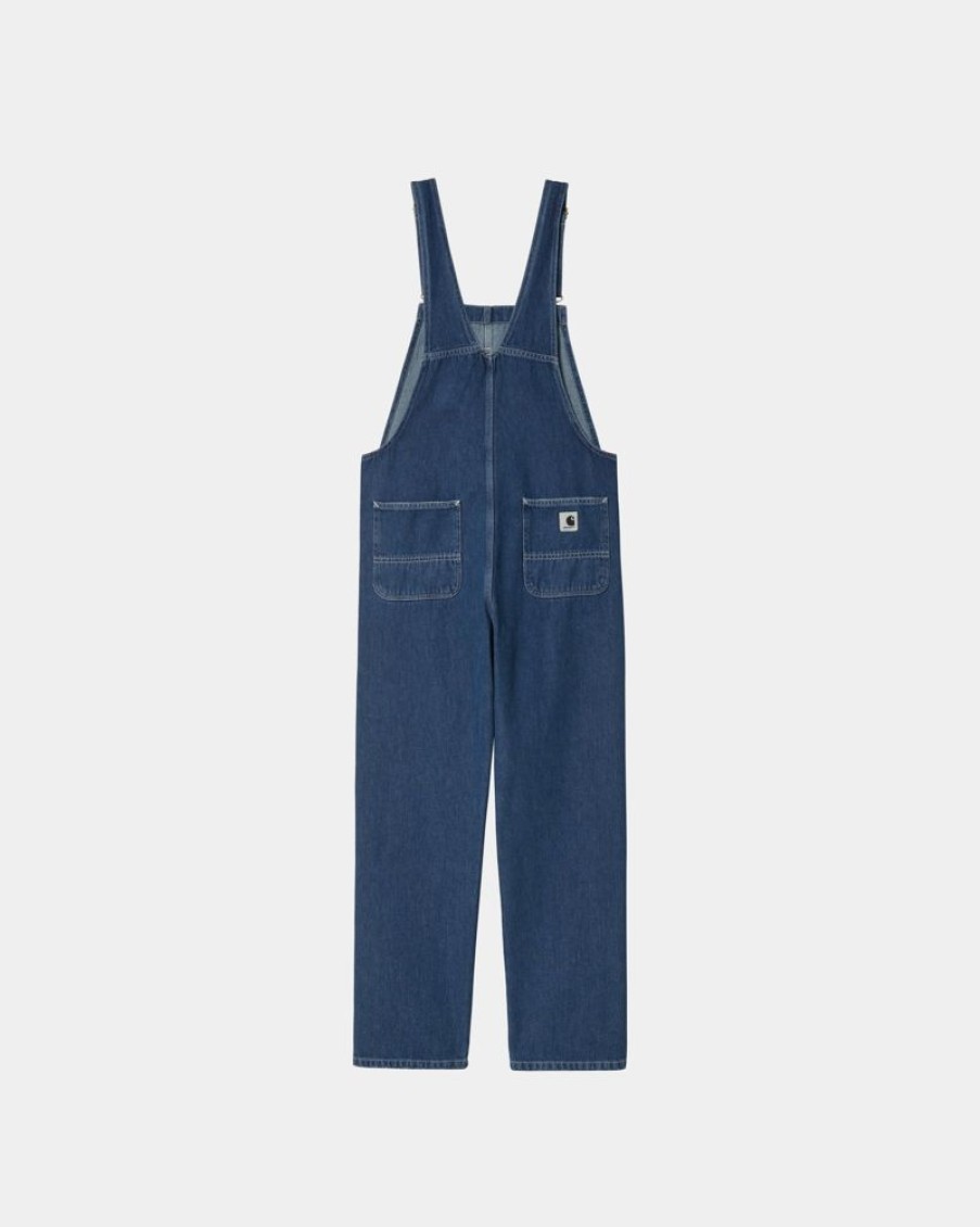 Kvinder Carhartt WIP | Damesmaek Overall Lige - Denim | Bla (Stenvasket)