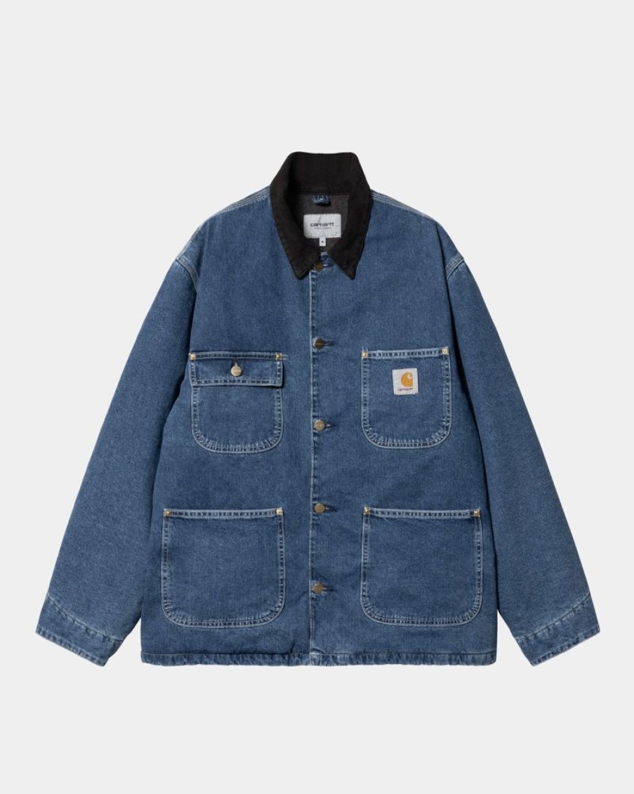 Maend Carhartt WIP | Og Chore Coat (Vinter) - Denim | Bla (Stenvasket)