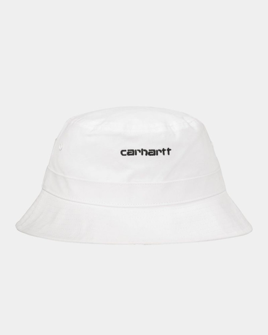 Kvinder Carhartt WIP | Script Bucket Hat | Hvid