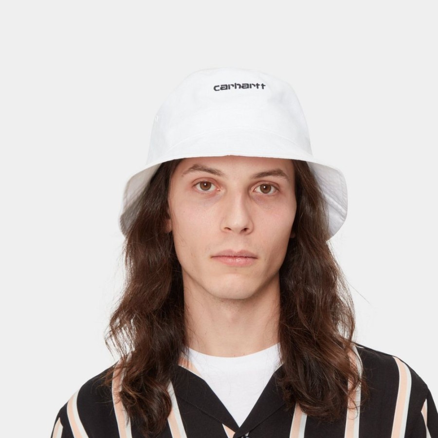 Kvinder Carhartt WIP | Script Bucket Hat | Hvid