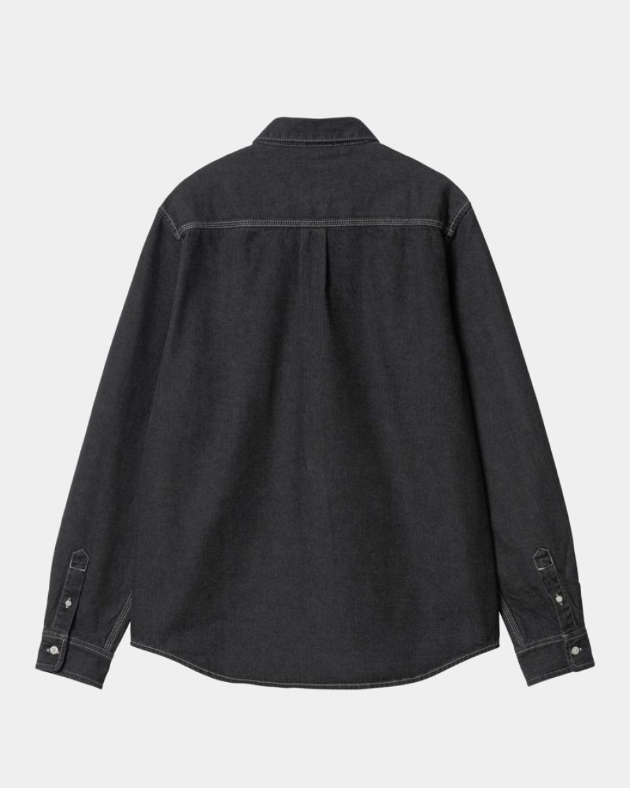 Maend Carhartt WIP | Weldon Skjorte | Sort (Stenvasket)