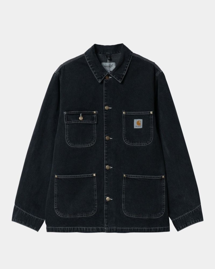 Maend Carhartt WIP | Og Chore Coat (Forar) | Sort (Heavy Stone Vask)