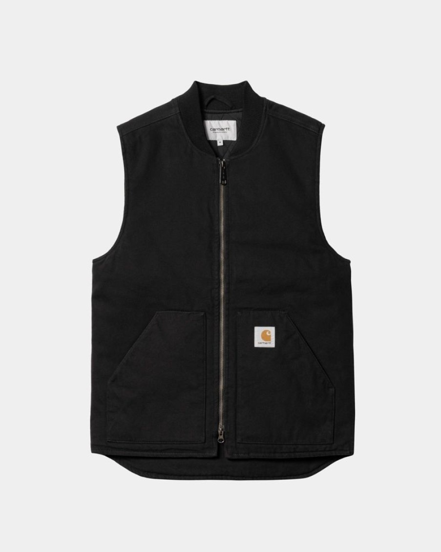 Maend Carhartt WIP | Vest (Vinter) | Sort (Heavy Stone Vask)