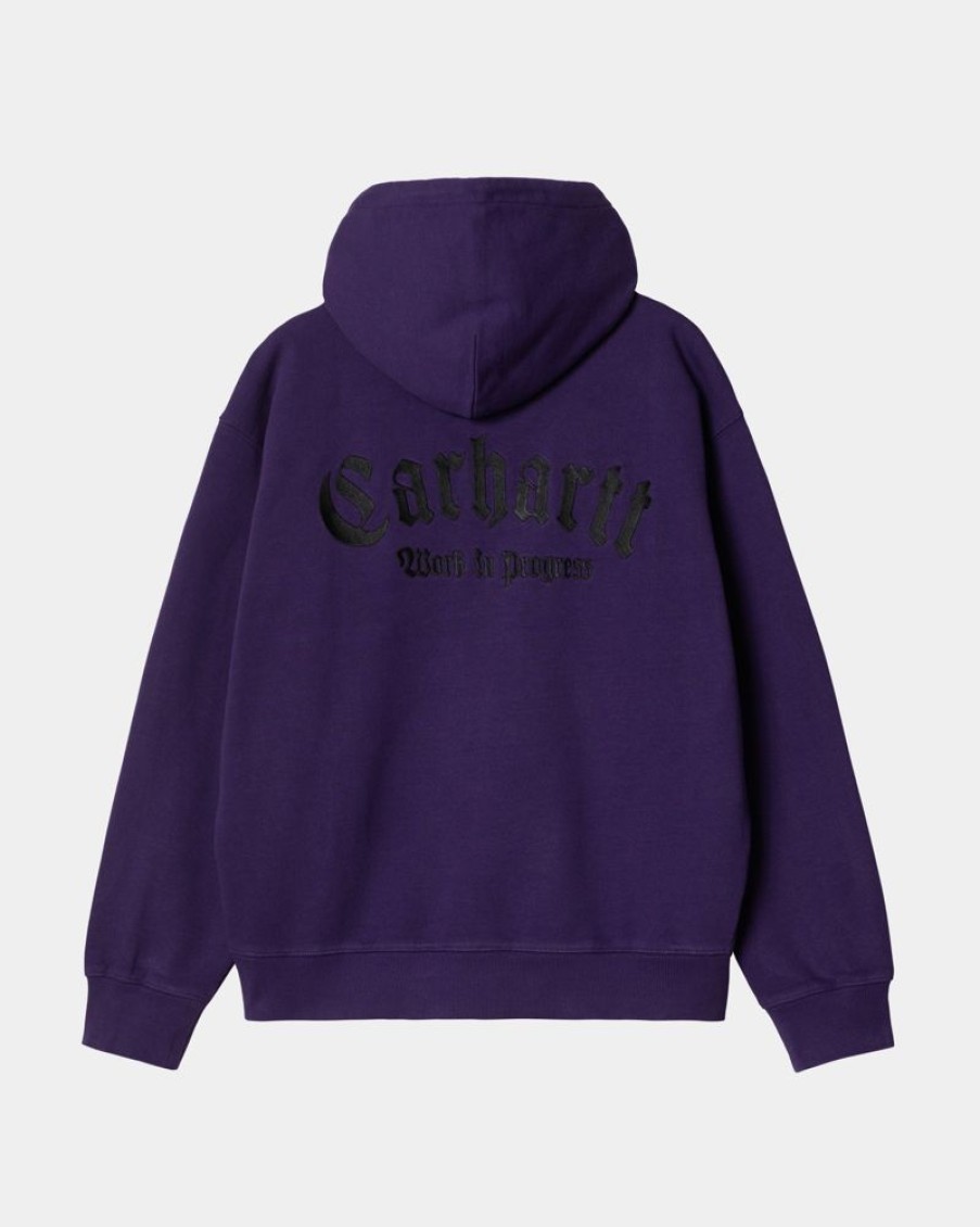 Maend Carhartt WIP | Onyx Script Sweatshirt Med Haette | Tyrian