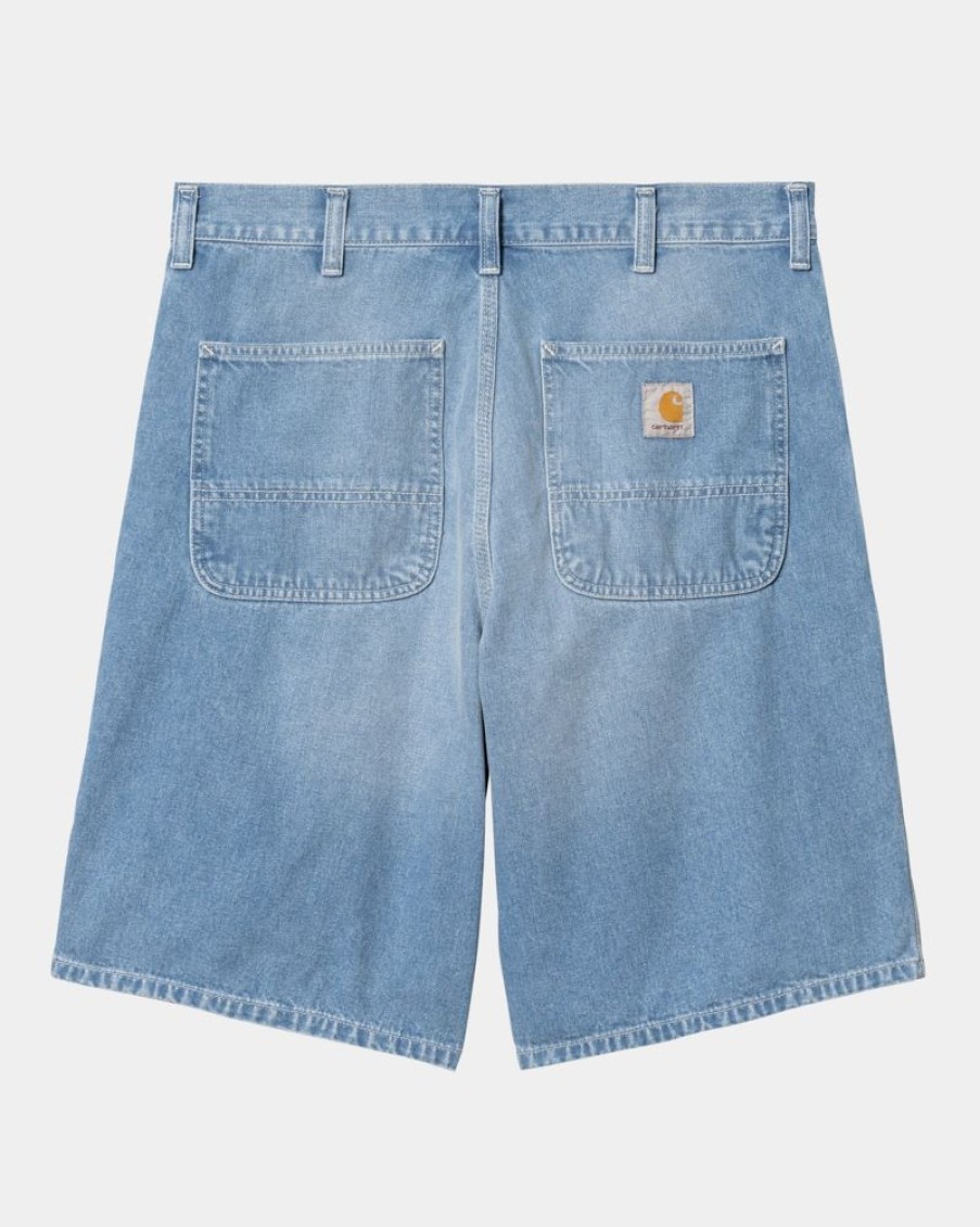 Maend Carhartt WIP | Simple Short - Denim | Bla (Lys Aegte Vasket)