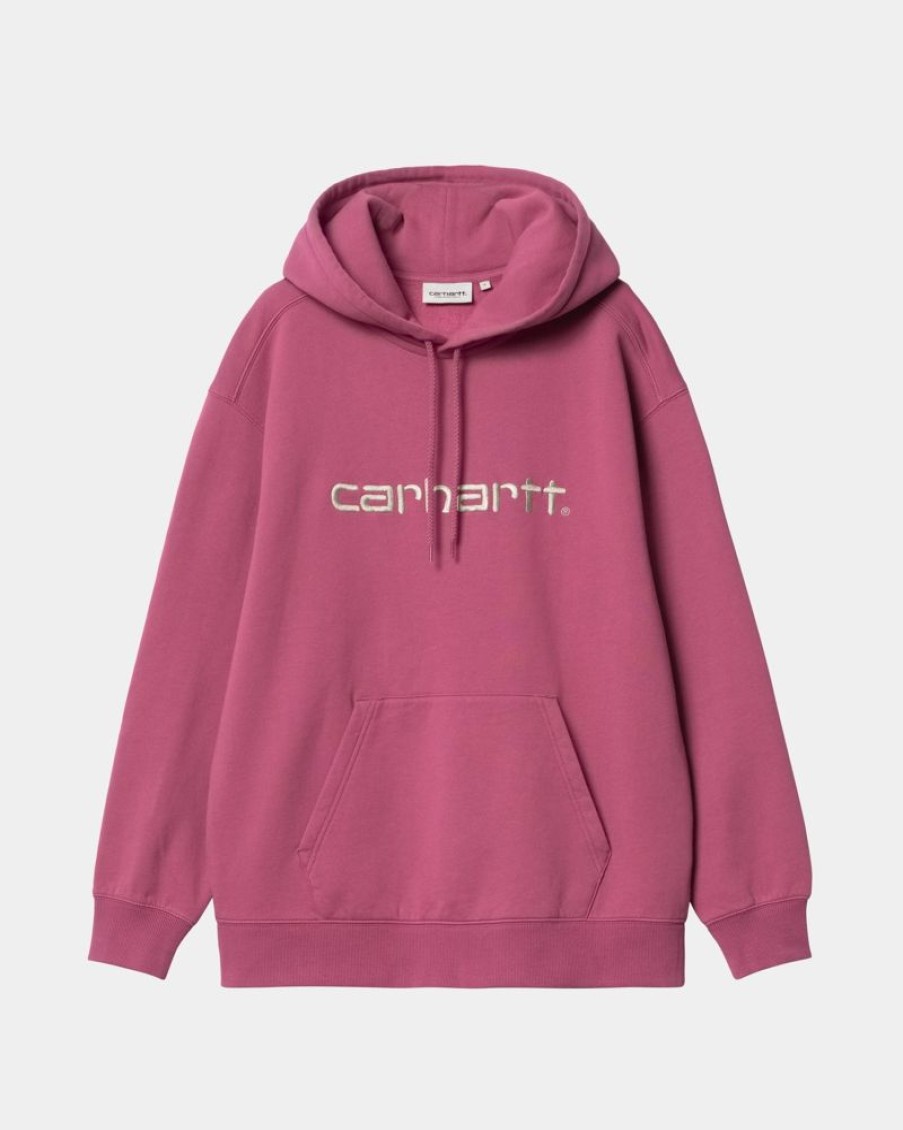 Kvinder Carhartt WIP | Carhartt Sweatshirt Med Haette Til Kvinder | Magenta / Tonic