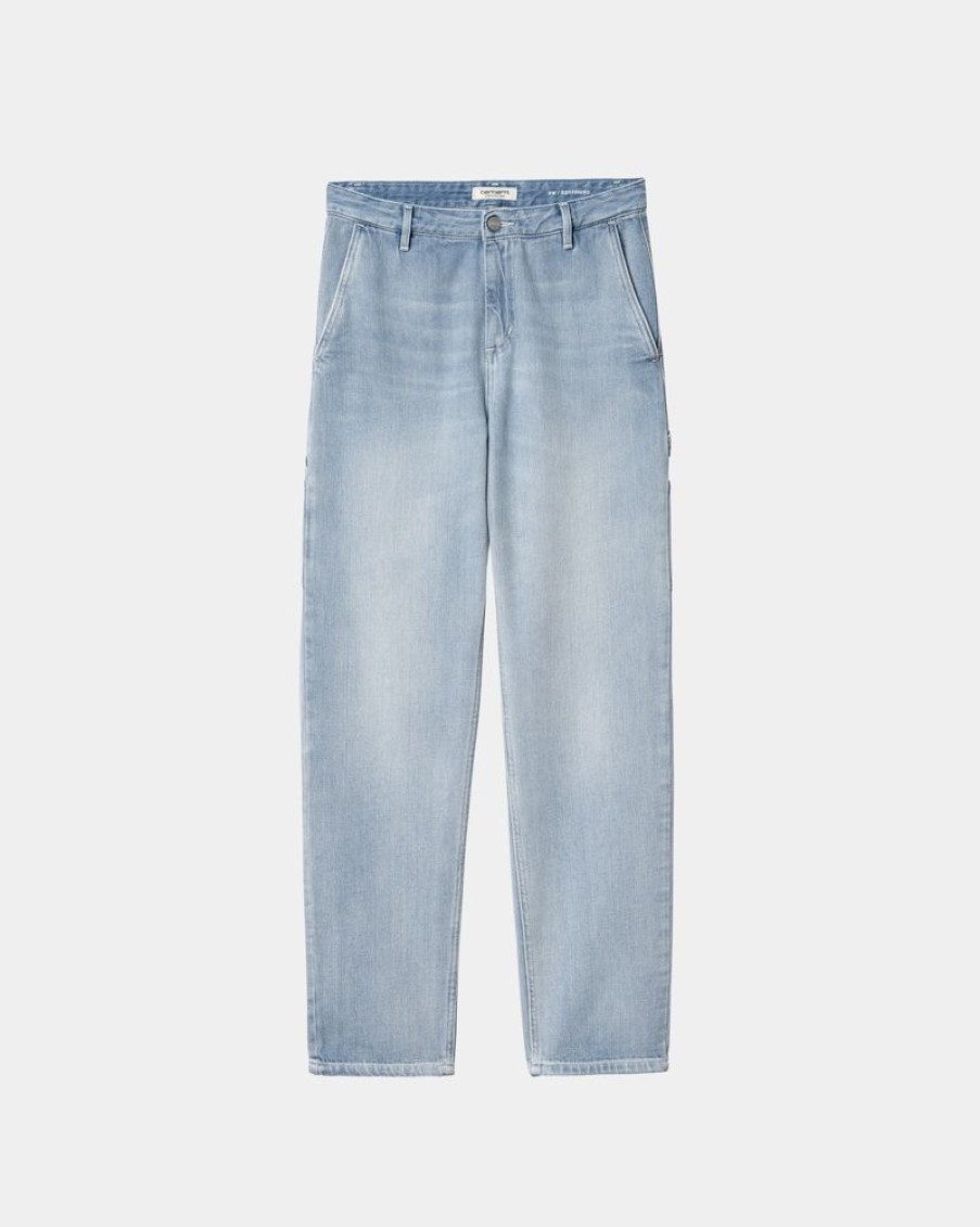 Kvinder Carhartt WIP | Pierce Pant - Denim | Bla (Lysesten Vasket)