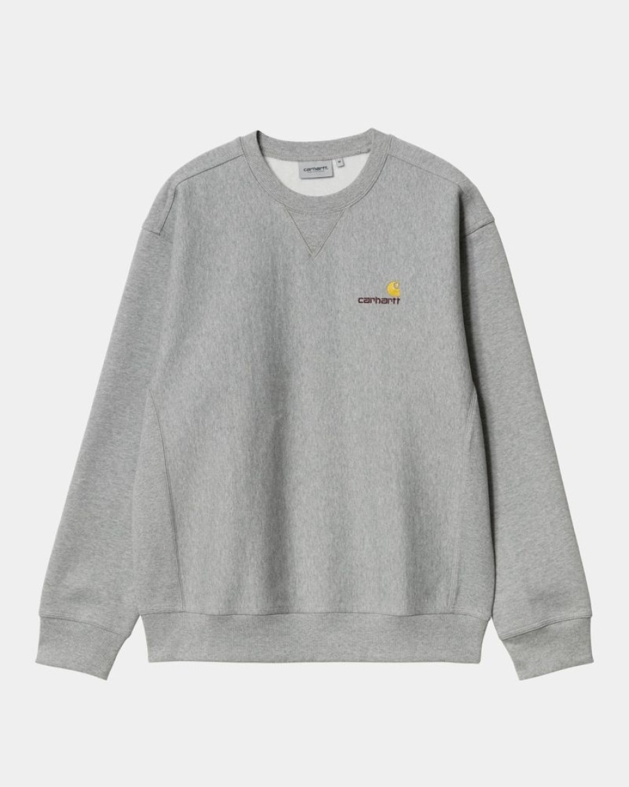 Maend Carhartt WIP | American Script Sweatshirt | Gra Lyng