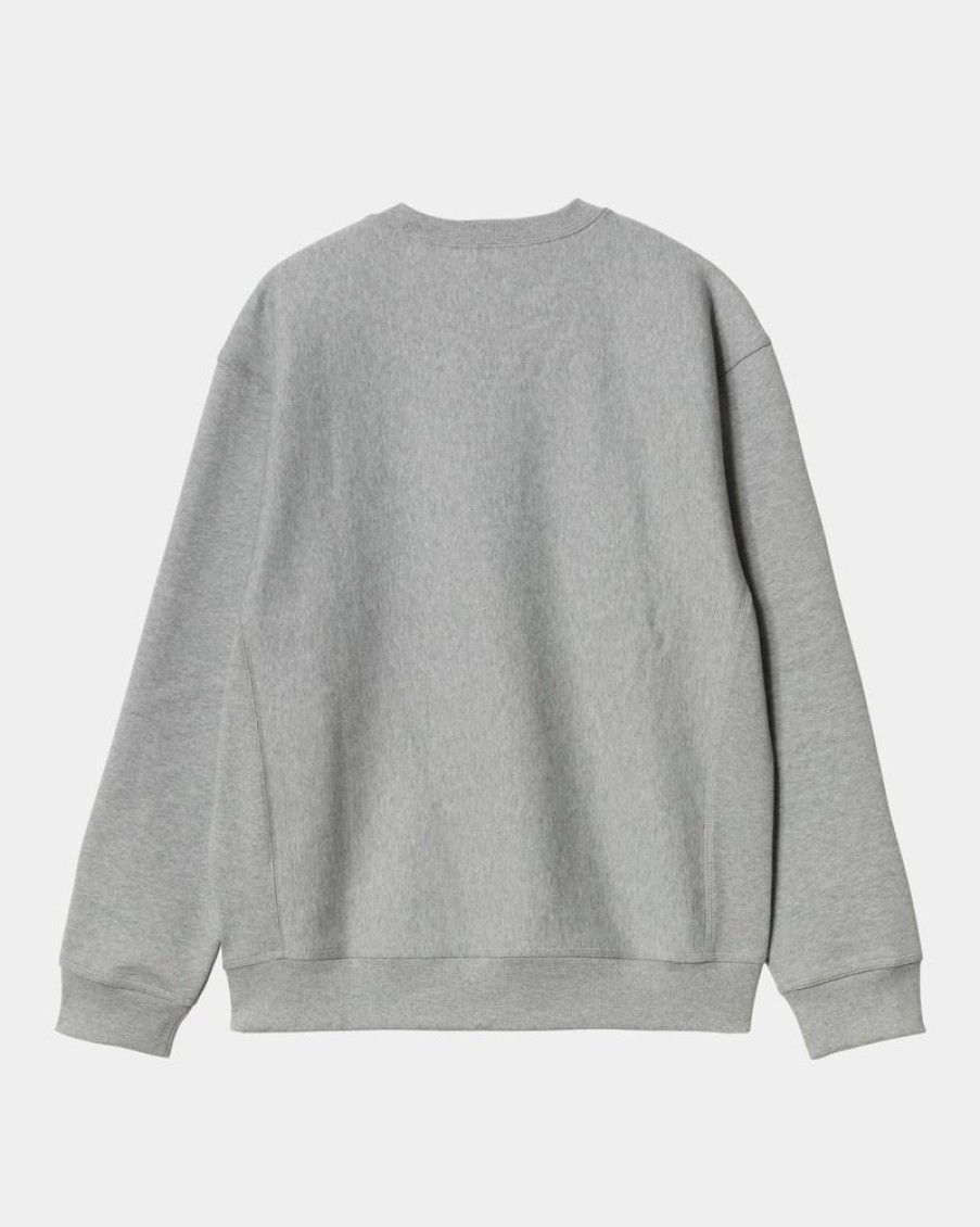 Maend Carhartt WIP | American Script Sweatshirt | Gra Lyng