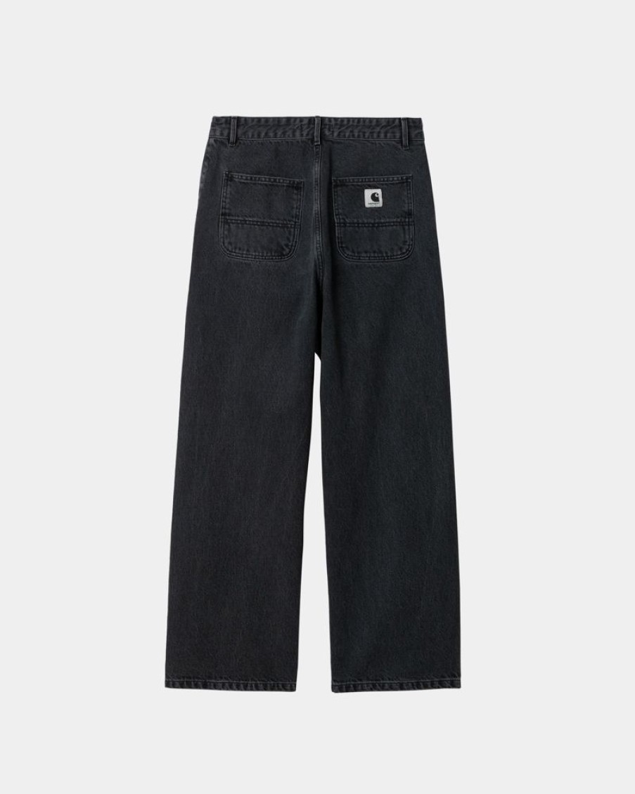 Kvinder Carhartt WIP | Simple Bukser Til Kvinder - Denim | Sort (Heavy Stone Vask)