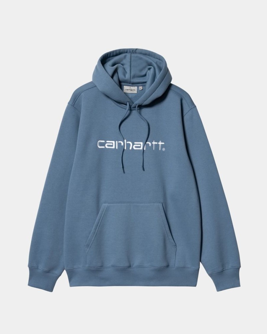 Maend Carhartt WIP | Carhartt Sweatshirt Med Haette | Sorrent / Hvid