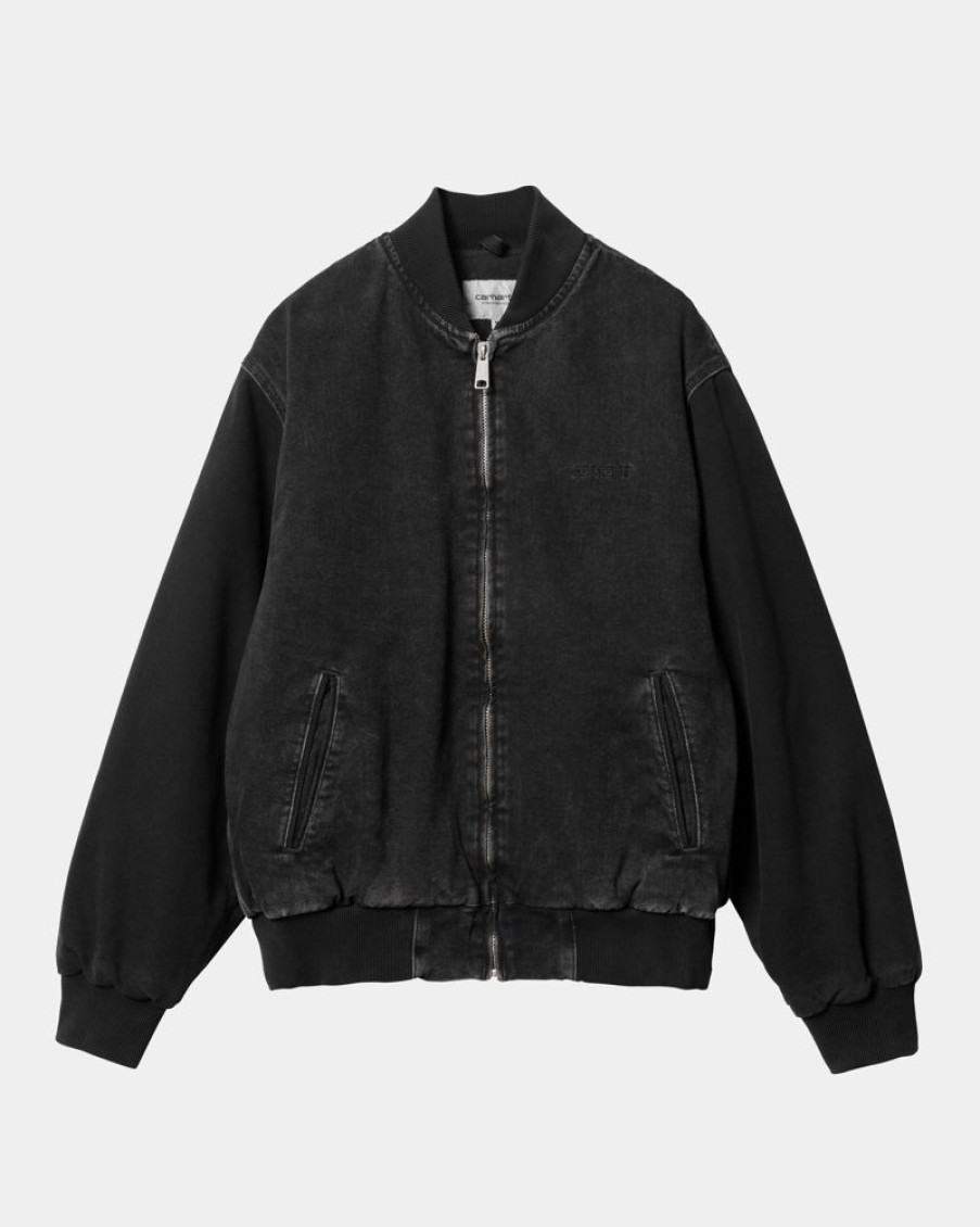 Maend Carhartt WIP | Paxon Bombefly | Sort / Sort (Stenvasket)