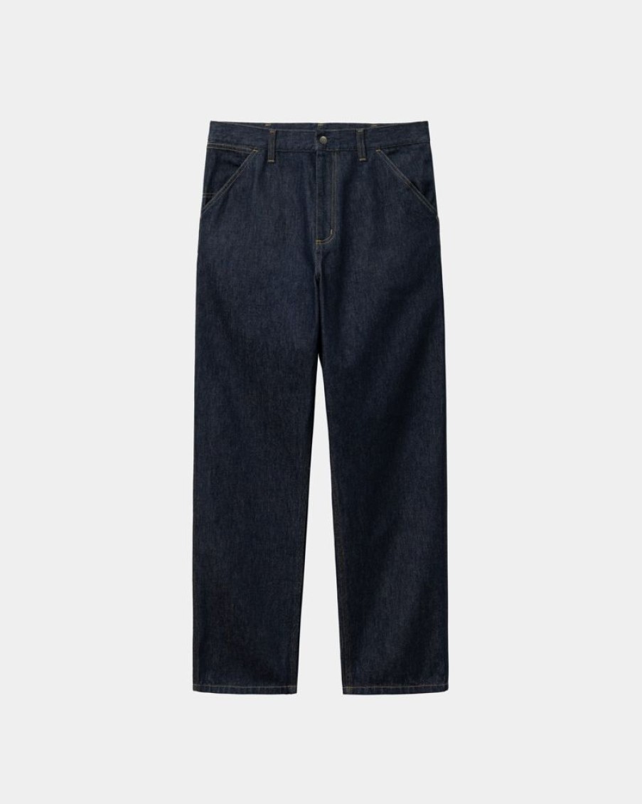 Maend Carhartt WIP | Single Knee Pant - Denim | Bla (Skyllet)