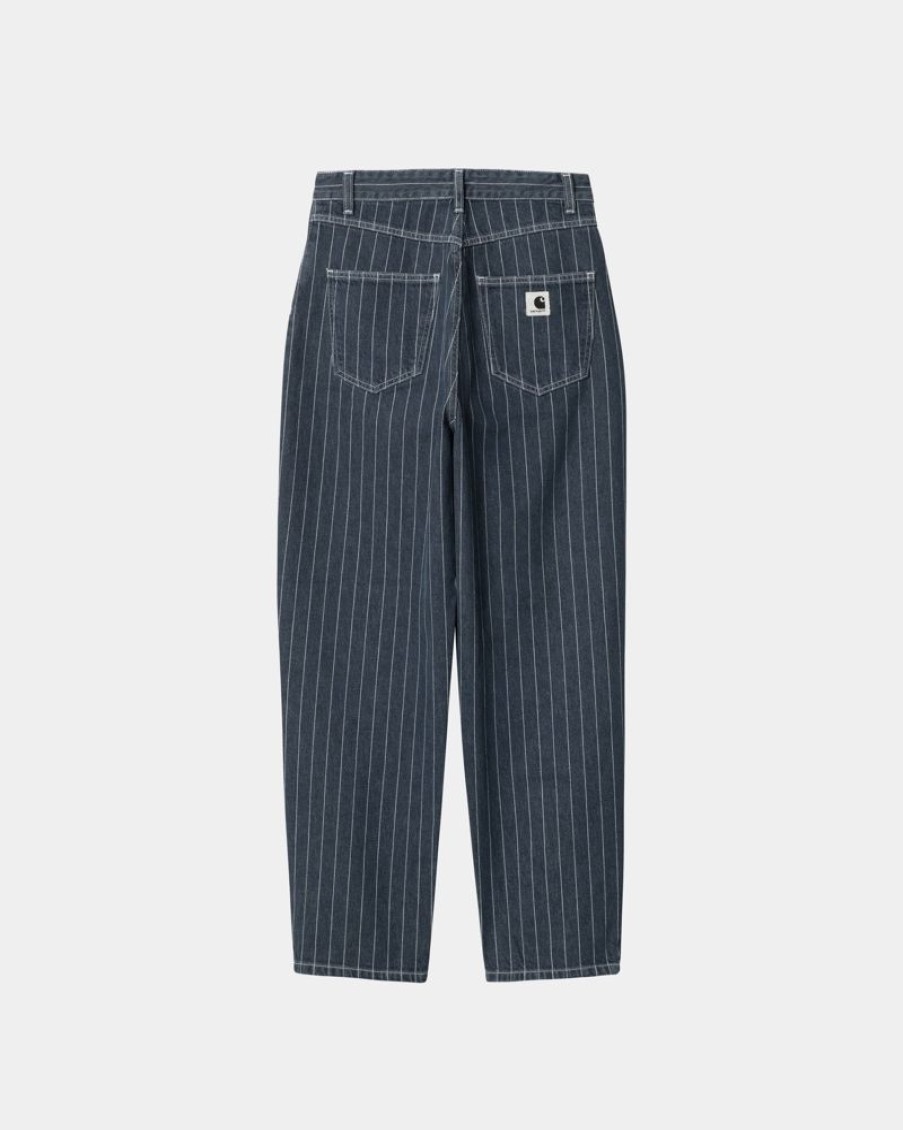 Kvinder Carhartt WIP | Orlean Stripe-Bukser Til Kvinder | Bla/Hvid (Stenvasket)