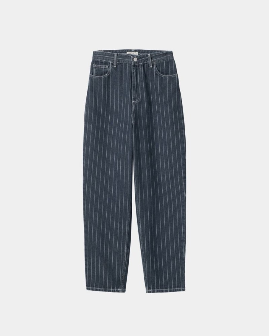 Kvinder Carhartt WIP | Orlean Stripe-Bukser Til Kvinder | Bla/Hvid (Stenvasket)