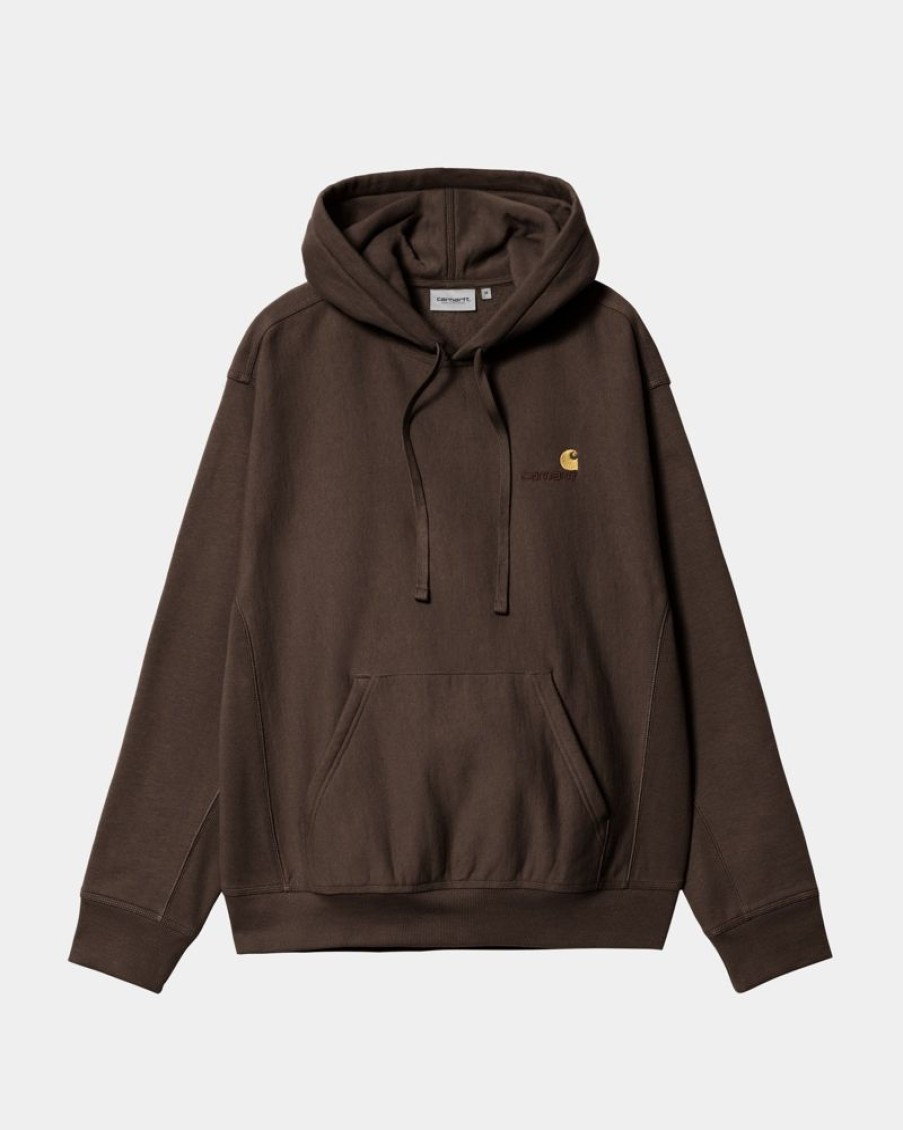 Maend Carhartt WIP | American Script Sweatshirt Med Haette | Tobak