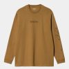 Maend Carhartt WIP | Sikkerhedsnal Langaermet T-Shirt | Hamilton Brown