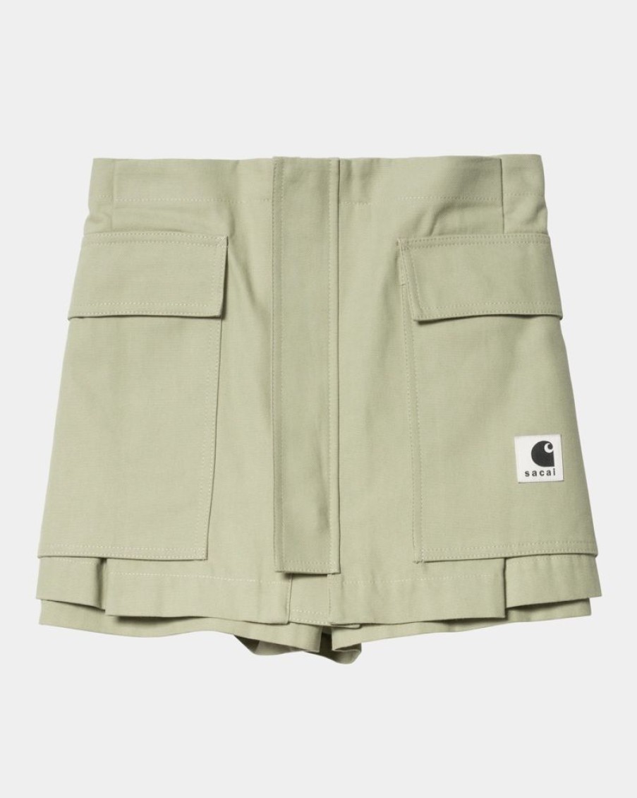 Kvinder Carhartt WIP | Sacai X Carhartt Wip Andeshorts Til Kvinder | Lysegron