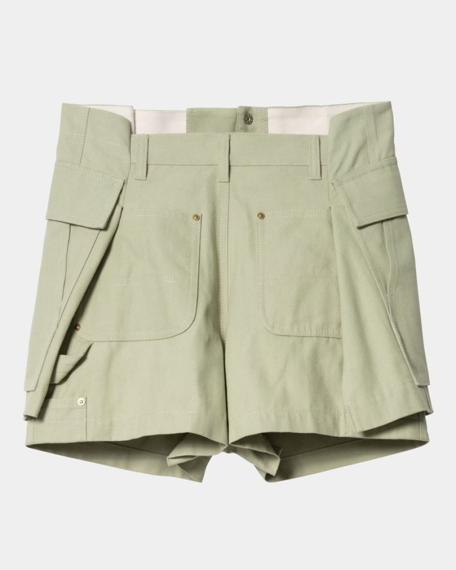 Kvinder Carhartt WIP | Sacai X Carhartt Wip Andeshorts Til Kvinder | Lysegron