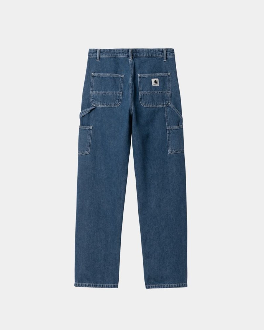 Kvinder Carhartt WIP | Pierce Pant Straight - Denim | Bla (Stenvasket)