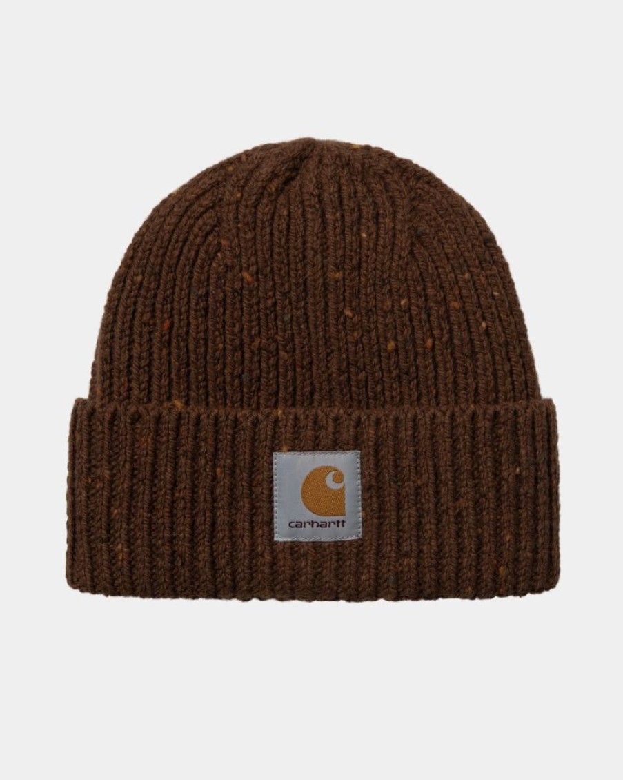 Maend Carhartt WIP | Anglistisk Beanie | Tamarind Plettet