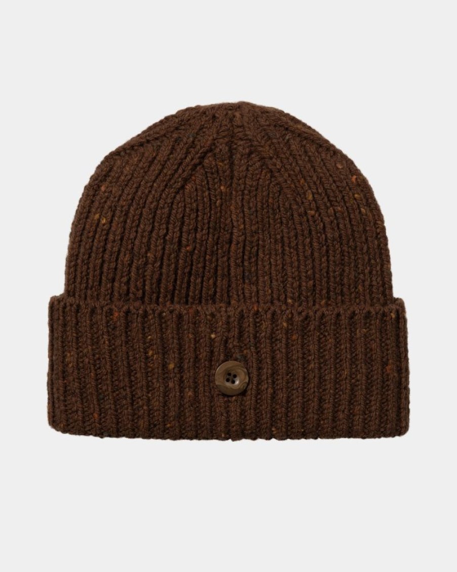 Maend Carhartt WIP | Anglistisk Beanie | Tamarind Plettet