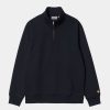 Maend Carhartt WIP | Chase Neck Zip Sweatshirt | Dark Navy