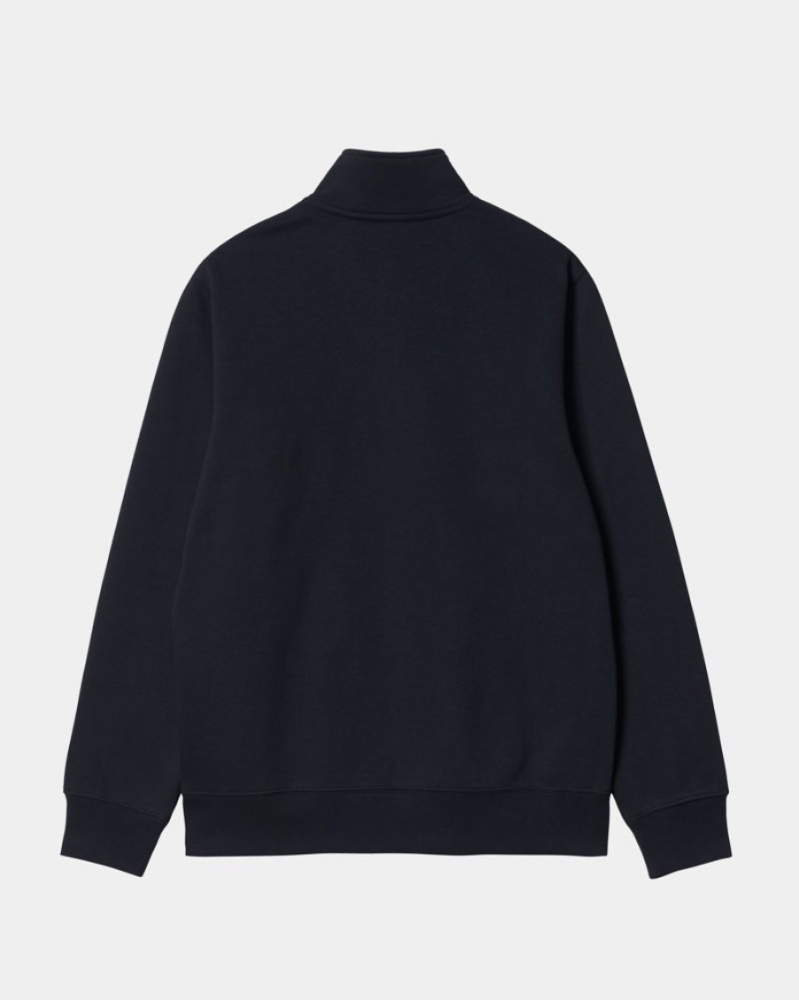 Maend Carhartt WIP | Chase Neck Zip Sweatshirt | Dark Navy